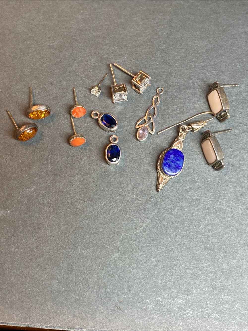 Sterling silver stud earring lot